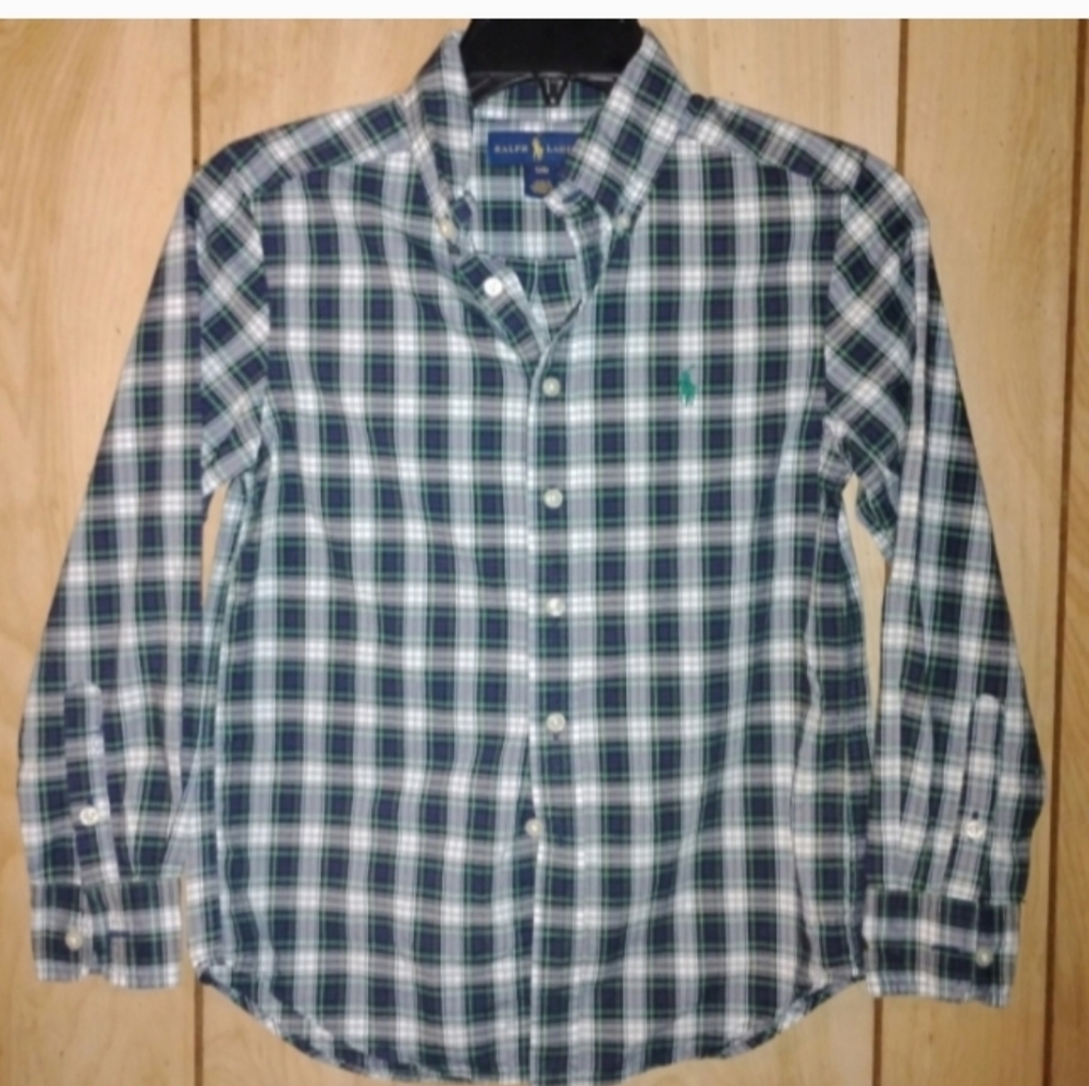 Polo by Ralph Lauren Kids Navy and White Plaid Button-Down Shirt